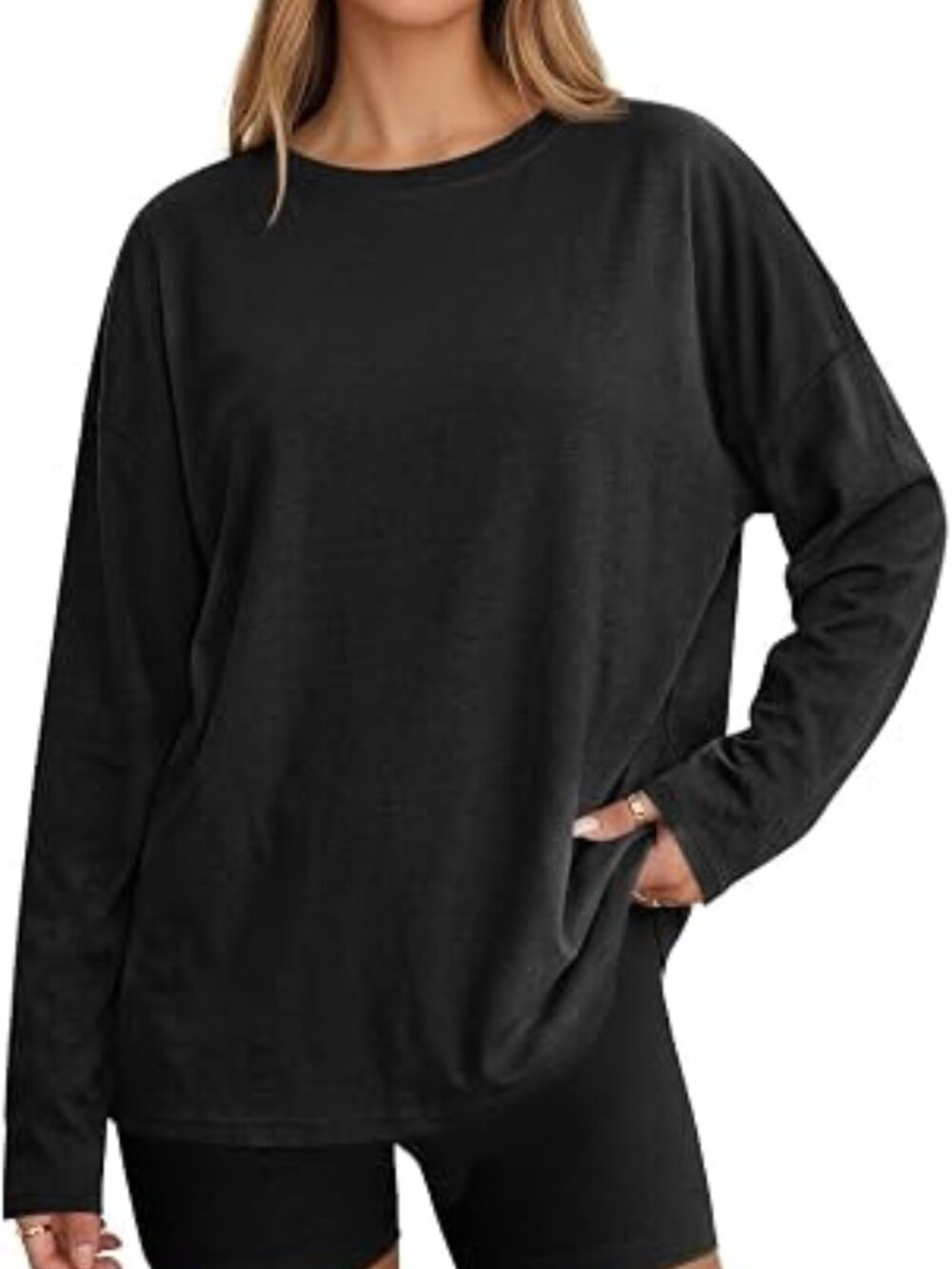 Cicy Bell Long Sleeve Oversized Long Sleeve Tee (L)